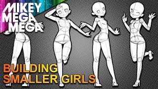 CUTE ANIME GIRL POSES FROM BASIC SHAPES How To Draw [upl. by Ianteen]