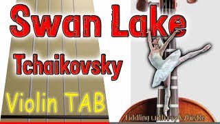 Swan Lake  Tchaikovsky  Violin  Play Along Tab Tutorial [upl. by Leonore241]