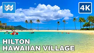 4K Hilton Hawaiian Village Waikiki Beach Resort in Honolulu Oahu Hawaii USA  Hotel Walking Tour [upl. by Llerrahs16]