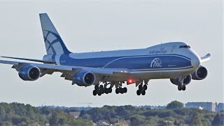 AirBridgeCargo Boeing 7478F Landing at Brussels Airport Zaventem [upl. by Ethe]