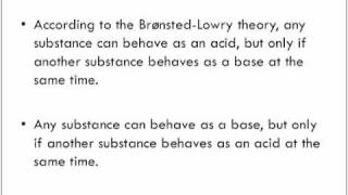 Bronsted Lowry Theory of Acids and Bases [upl. by Akerahs]