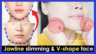 How to make Jawline slimming V shape face Slim face with Face Exercises and Massages [upl. by Anahahs]