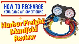 How to Recharge your Car Air Conditioning with Harbor Freight Manifold Gauge Set [upl. by Rossi819]