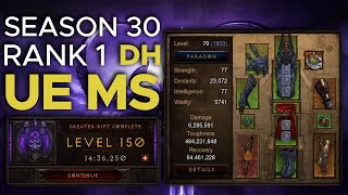 Diablo 3  Season 30 GR150 UE Multishot Rank 1 [upl. by Ennyleuqcaj]