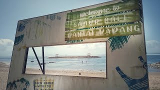 KARANG BEACH SANUR  CALM OCEAN VIEW BOAT PIGEONS SHADY TREES [upl. by Imorej]