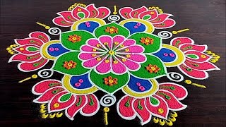 1222  Sankranthi Muggulu Designs  Traditional Rangoli Art  Beautiful Pongal kolam [upl. by Epperson724]