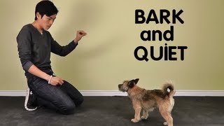 Teach Dog to Stop Barking  Bark and Quiet on Cue [upl. by Litnahc]