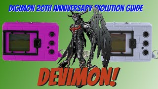 How To Get Devimon  Digimon VPet Evolution Guide  20th Anniversary Digimon Digivice [upl. by Fred]