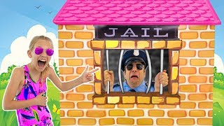 Amelia Avelina and Akim rescue the police from jail playhouse [upl. by Akirderf]