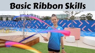 Basic Ribbon Skills and Handling  Rhythmic Gymnastics [upl. by Mayer]