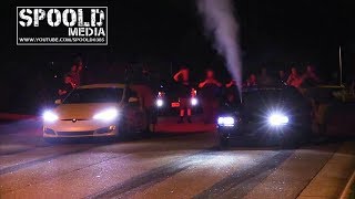 3200 Race  Gutted Tesla P100D vs Nitrous Foxbody Mustang [upl. by Nellac]