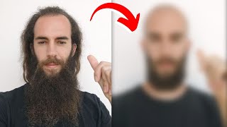 BALDING Man SHAVES HEAD BALD Trims Beard And Totally TRANSFORMS HIMSELF [upl. by Dnaltroc]