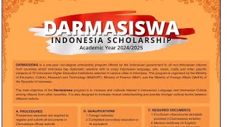 Darmasiswa Scholarship Program Indonesia 2024 [upl. by Etnuad744]