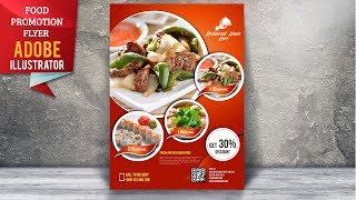 How To Design Food Flyer  Illustrator Tutorial [upl. by Nylia364]