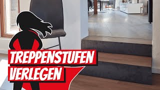 Treppenstufen bodengleich verlegen  Bauhelden [upl. by Ocsisnarf152]