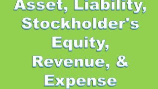 Financial Accounting Definitions Asset Liability Stockholders Equity Revenue amp Expense [upl. by Cassi245]