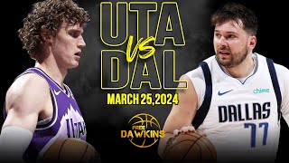 Dallas Mavericks vs Utah Jazz Full Game Highlights  March 25 2024  FreeDawkins [upl. by Ennoitna]