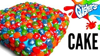 THE GUSHERS CAKE DIY  How To Make Gushers Candy Filled Cake [upl. by Akinet]