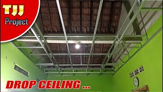 Cara membuat rangka PLAFON PVC DROP CEILING  bertingkat [upl. by Morita640]