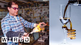 Scientific Glass Blower Makes Beer Glasses  WIRED [upl. by Llemhar]