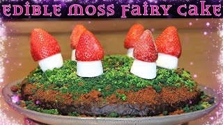 EASY EDIBLE MOSS  Making a Moss Covered Fairy Cake [upl. by Ajat]