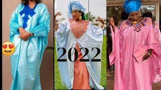 MODE AFRICAINE  MODÈLEBOUBOU  ROBE EN BAZIN RICHE BAZIN BRODÉ POUR FEMME 2022LONG DRESS STYLE [upl. by Prissy]