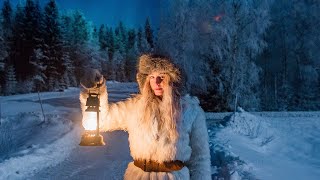 1 Hour of Beautiful Relaxing Snow Falling in a Mountain Village [upl. by Ardnas]