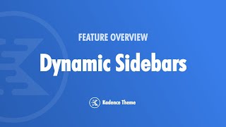 How To Add Dynamic Sidebars To Your WordPress Website Using Kadence Theme [upl. by Tehr]