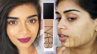 NARS NATURAL RADIANT LONGWEAR FOUNDATION REVIEW ARUBA  MEDIUM INDIAN SKIN TONES [upl. by Lauren247]