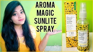 Aroma Magic Sunlite Spray Review  Spray Sunscreen  Blossom Kochhar  Debaleena [upl. by Ric748]