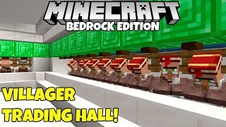 Minecraft Bedrock Villager Trading Hall Tutorial Infinitely Expandable MCPE Xbox PC [upl. by Redyr735]