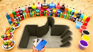 How to make Like Hand with Cement S25 amp iPhone 16 vs Big Coca Cola and Mentos Schweppes amp Mirinda [upl. by Eindys]