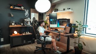 Clean Modern Desk Setup  Office Workspace Ideas [upl. by Kironde730]