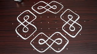 Simple Sikku kolam with 11 dots  Easy melika muggulu designs  chukkala muggulu [upl. by Kere]