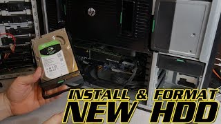 HOW TO INSTALL AND FORMAT A NEW HARD DRIVE WINDOWS [upl. by Egroj]