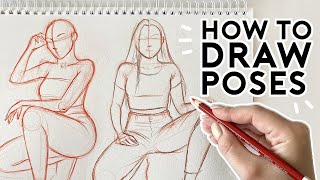 HOW TO DRAW POSES Half Body amp Sitting Poses  Drawing Tutorial [upl. by Irwinn]