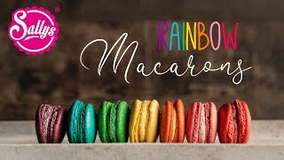 Regenbogen Macarons  Rainbow Food Sallys Welt [upl. by Imarej]