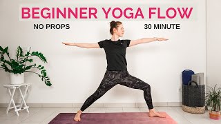 30 min BEGINNER VINYASA YOGA FLOW  No Props  Slow Flow Yoga [upl. by Leahkim]