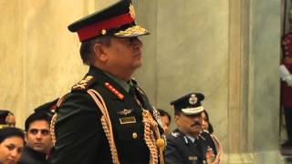 President Mukherjee confers General of the Indian Army to Chief of the Army Staff Nepalese Army [upl. by Ninette]