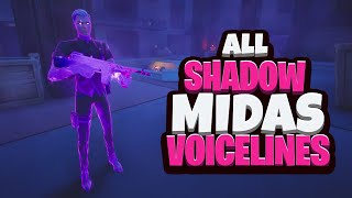 All Shadow Midas Boss Voicelines in Fortnite Chapter 2 Season 4  Fortnite Henchman Sounds [upl. by Ayatal]