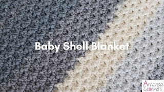 Baby Shell Blanket  Easy Crochet Blanket Tutorial [upl. by Oicram884]