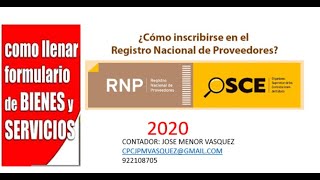 COMO INSCRIBIRSE EN EL RNP PERSONA NATURAL OSCE 25 11 2020 [upl. by Saberio]