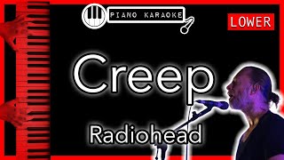 Creep LOWER 3  Radiohead  Piano Karaoke Instrumental [upl. by Atsed]