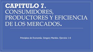 Capitulo 7 CONSUMIDORES PRODUCTORES Y EFICIENCIA DE LOS MERCADOS Ejercicios 16 [upl. by Pacheco617]