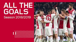 ALL THE GOALS  Ajax 20182019  The Recordbreaking 175 goals [upl. by Llatsyrc]