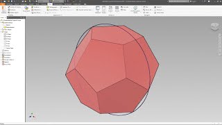 Dodecahedron sphere cut method  Autodesk Inventor [upl. by Nerret662]