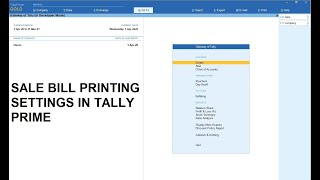 Sale Bill Printing Settings in Tally Prime  Tally Prime guide [upl. by Ainyt283]