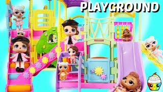 LOL Surprise Dolls Lil Sisters Play at Barbie Park [upl. by Herates]