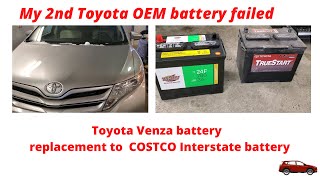 Toyota True Start battery replacement with Costco Interstate [upl. by Deeyn]