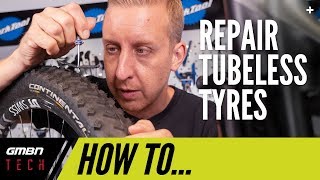 How To Repair Tubeless Tyres  MTB Maintenance [upl. by Nosa]